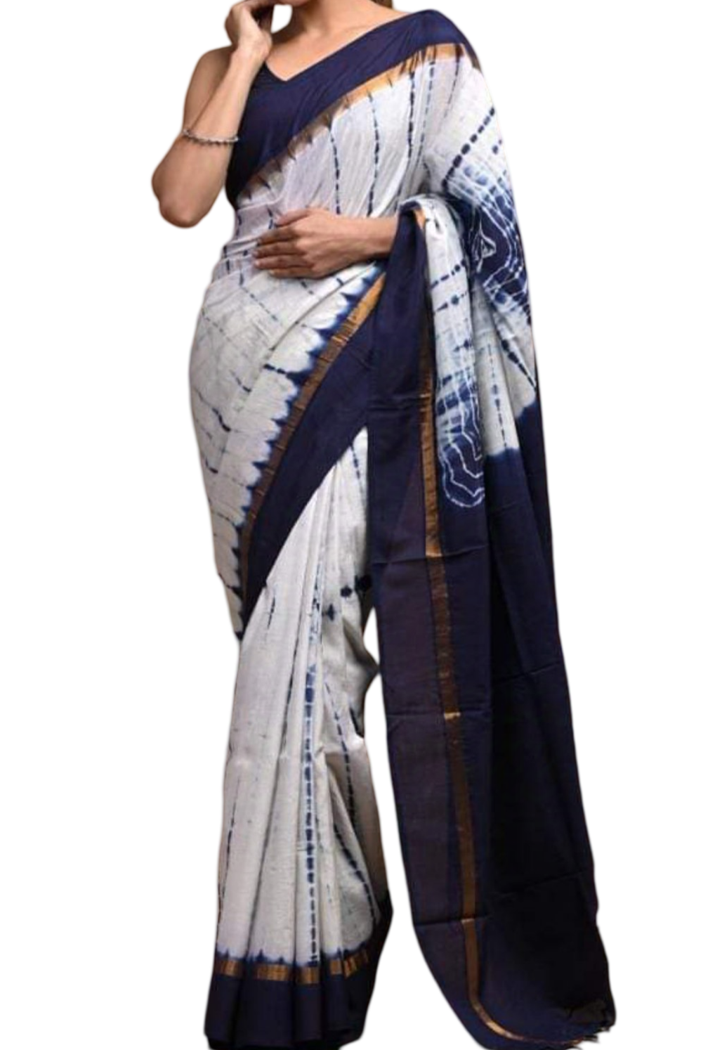 Provides handwoven soft semi-silk sarees with Shibori designs, combining traditional weaving techniques with contemporary patterns.