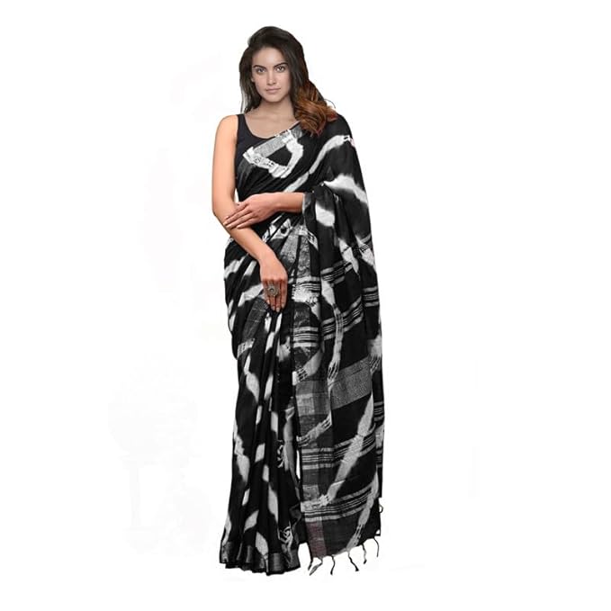 Linen tiedye colour saree
