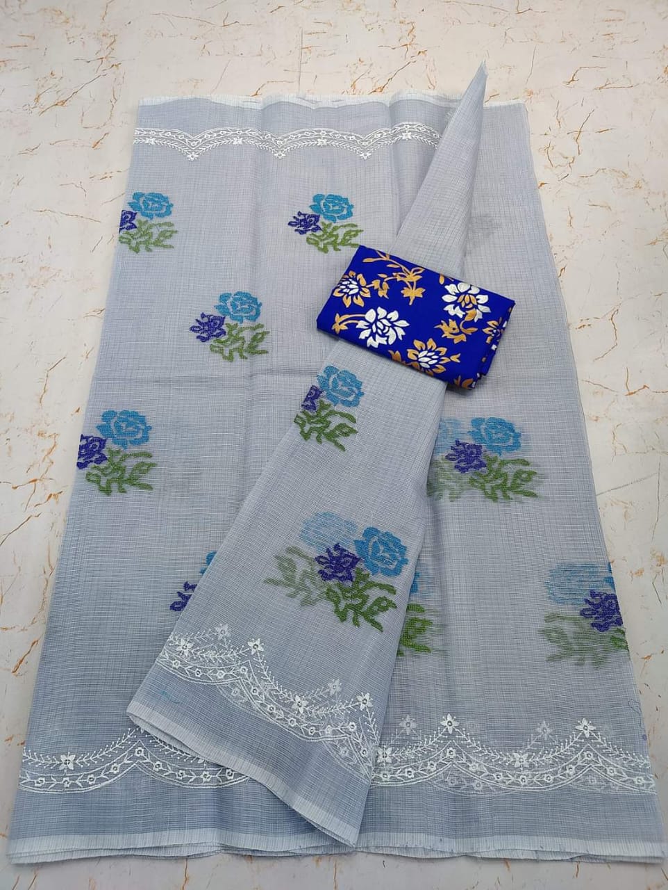 "Royal Bhagalpuri Organza Silk Saree with Hand Embroidery – Perfect for Weddings & Festive Glam!"