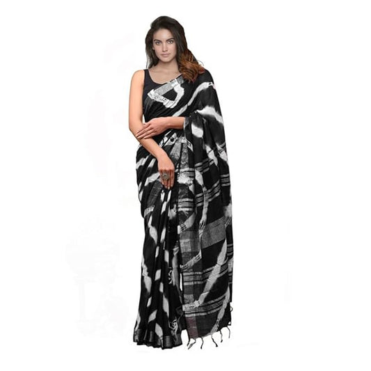 Linen tiedye colour saree