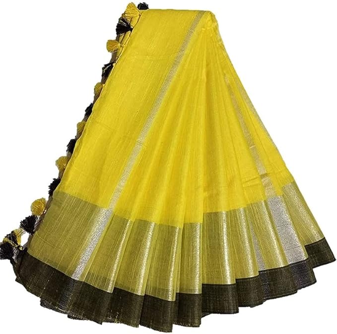 "Bhagalpuri Magic ✨ Pure Handloom Linen Slub Saree | Elegant Ethnic Look with Blouse Piece |