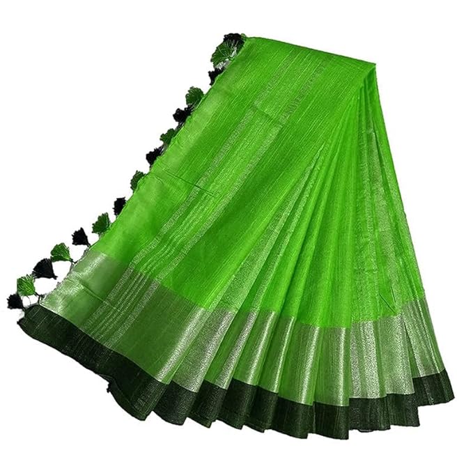 "Bhagalpuri Magic ✨ Pure Handloom Linen Slub Saree | Elegant Ethnic Look with Blouse Piece |