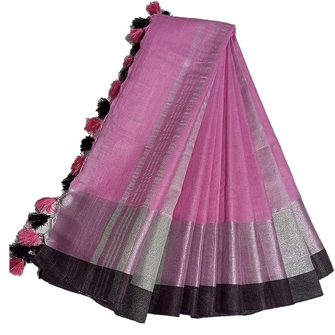 "Bhagalpuri Magic ✨ Pure Handloom Linen Slub Saree | Elegant Ethnic Look with Blouse Piece |
