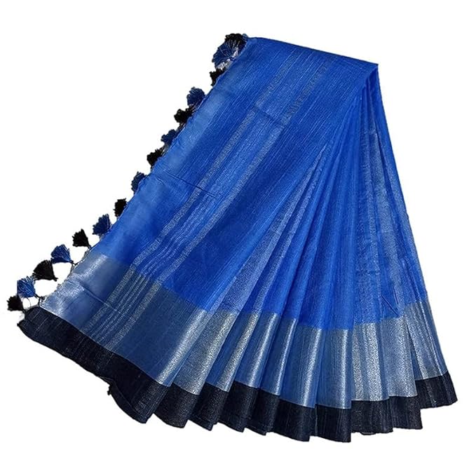 "Bhagalpuri Magic ✨ Pure Handloom Linen Slub Saree | Elegant Ethnic Look with Blouse Piece |