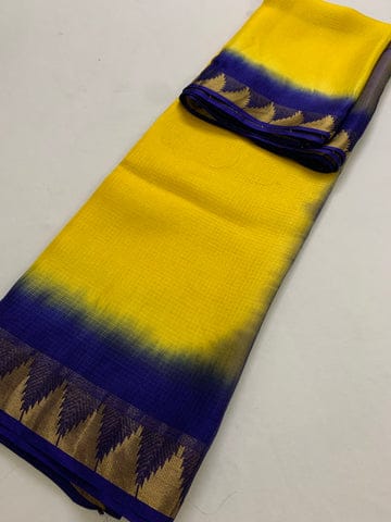 Bhagalpuri Kota Doria Silk Saree | Trendy Two-Dye Design | With Blouse Piece | Festive Must-Have! 💃