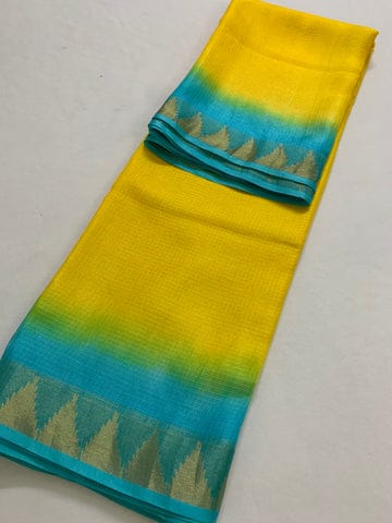 Bhagalpuri Kota Doria Silk Saree | Trendy Two-Dye Design | With Blouse Piece | Festive Must-Have! 💃