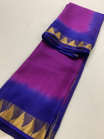 Bhagalpuri Kota Doria Silk Saree | Trendy Two-Dye Design | With Blouse Piece | Festive Must-Have! 💃