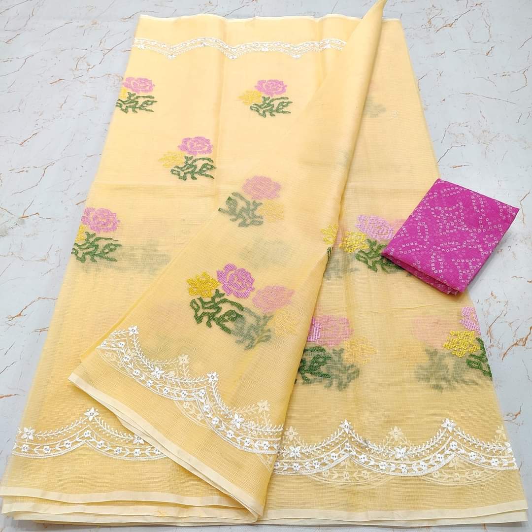 "Royal Bhagalpuri Organza Silk Saree with Hand Embroidery – Perfect for Weddings & Festive Glam!"