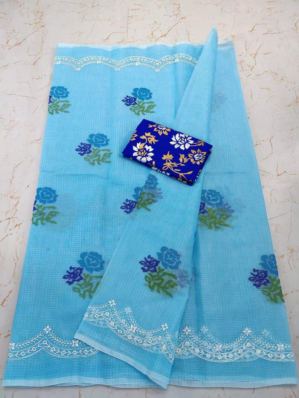 "Royal Bhagalpuri Organza Silk Saree with Hand Embroidery – Perfect for Weddings & Festive Glam!"