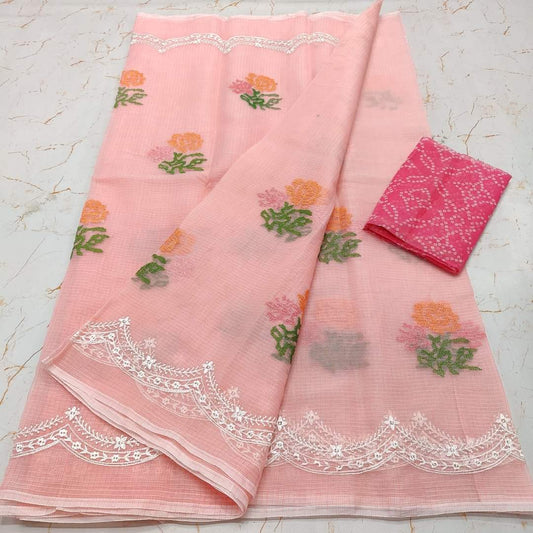 "Royal Bhagalpuri Organza Silk Saree with Hand Embroidery – Perfect for Weddings & Festive Glam!"