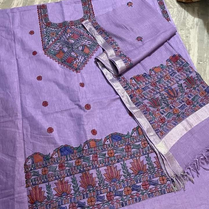 Madhubani Painting Cotton Salwar Suit Set – Hand-Painted Ethnic Wear